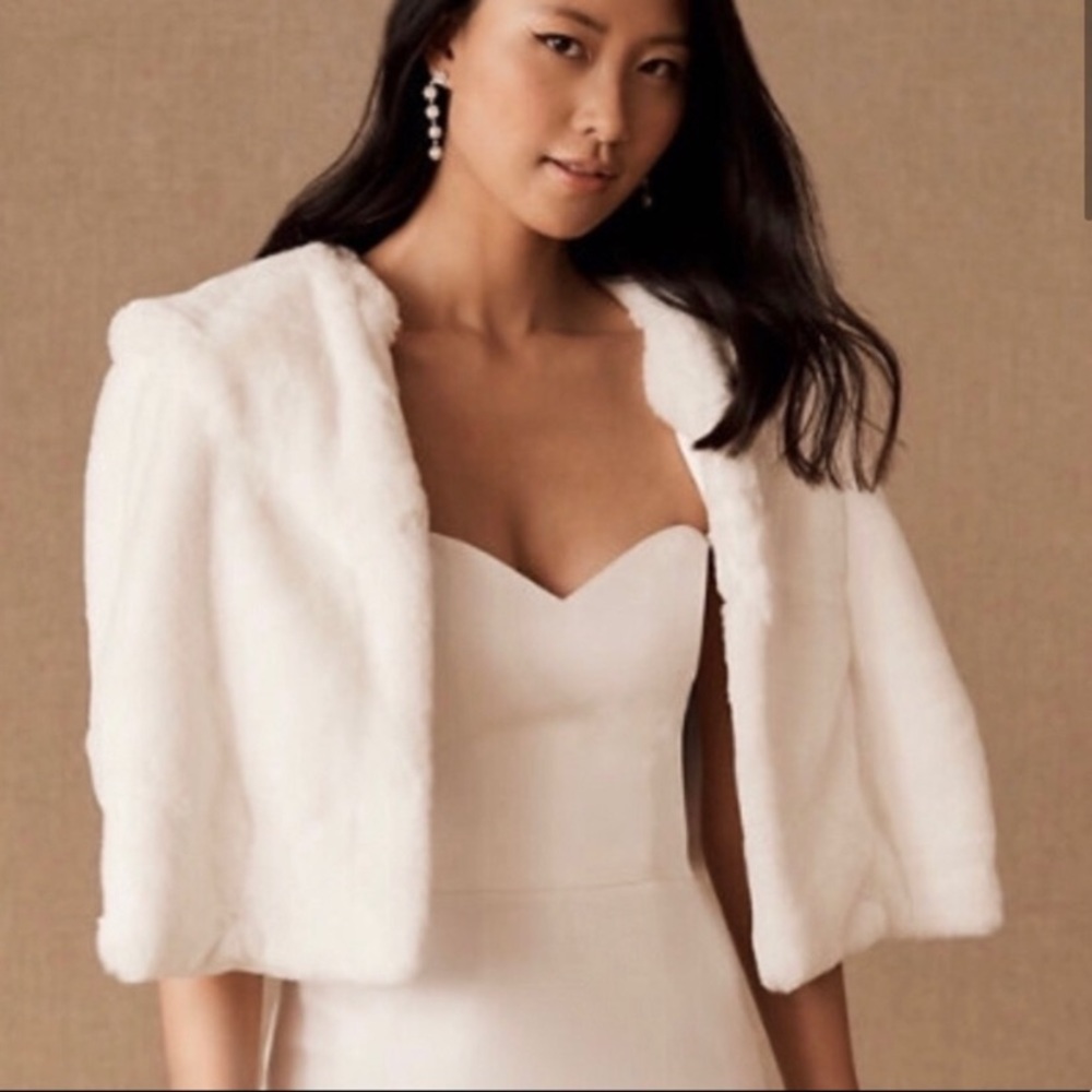 BHLDN Anthropologie Ayala Winter Bride Shrug Size Large NEW WITH TAGS
